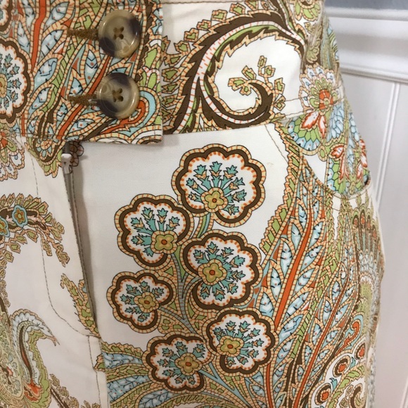 NWOT CAbi Paisley Print Canvas Cotton Skirt - Picture 3 of 5